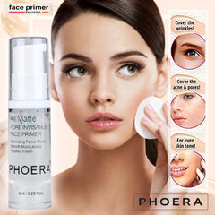 Phoera Foundation Full Coverage Makeup Set - Includes Nude & Buff Beige 30ml Matte Foundation, 6ml Face Primer & Liquid Foundation Brush for Easy Application