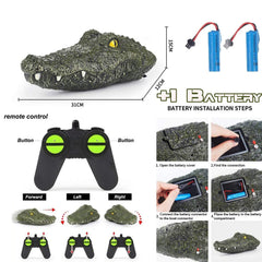 TERRIFI Remote Control Boat, 2.4G High-Speed Simulation Crocodile Head Water Toys for Pools and Lakes - Floating Crocodile Head, High Simulation Alligator Head RC Boats Prank Toys for Adults and Kids