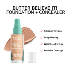Physicians Formula Butter Believe It! Foundation + Concealer Tan | Dermatologist Tested, Clinicially Tested