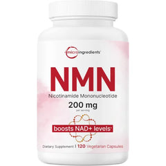 Micro Ingredients NMN 200mg Per Serving | 120 Veggie Capsules – 60 Servings | Easily Absorbed Nicotinamide Mononucleotide Form | NAD+ Precursor & NR Supplement Alternative | Non-GMO, Vegan