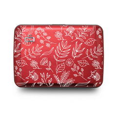 Aluminium Smart Case V2 Wallet - Metal Clasp - RFID Blocking Card Holder - Holds up to 10 Cards and Banknotes - Laser Engraved Floral