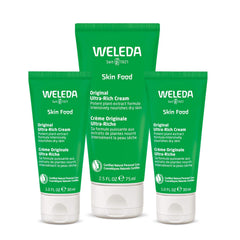 Weleda Skin Food Original Ultra-Rich Body Cream Trio, 3 Piece Set, 2.5 Fluid Ounce (Pack of 1), 1 Fluid Ounce (Pack of 2), Plant Rich Moisturizer and Lip Care with Chamomile and Calendula