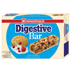 Papadopoulos Digestive Bar with Fruits and Milk - 28g (Pack of 5)