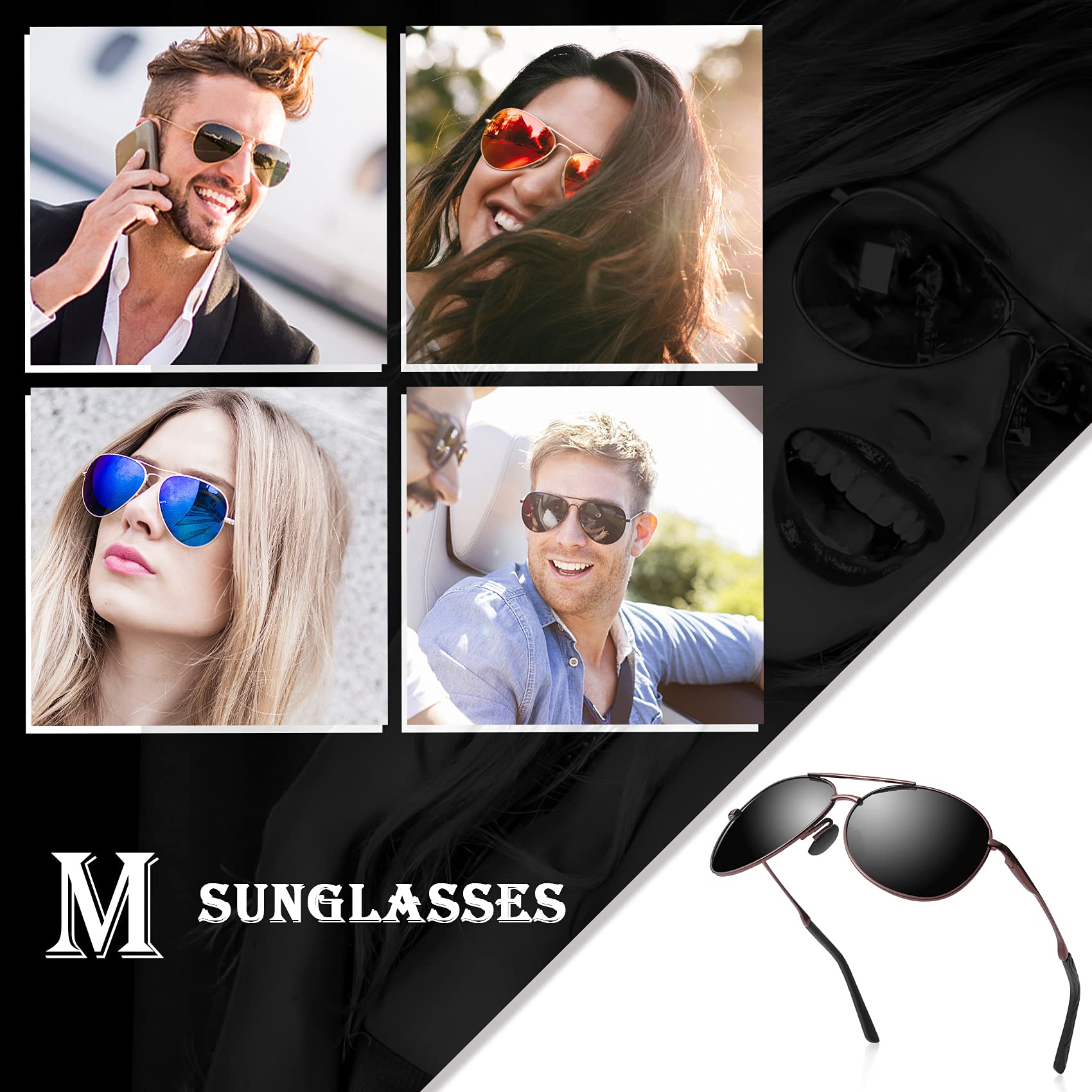 Aviator Sunglasses for Men Polarized Women-mxnx UV Protection Lightweight Driving Fishing Sports Mens Sunglasses MX208