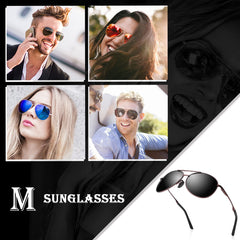 Aviator Sunglasses for Men Polarized Women-mxnx UV Protection Lightweight Driving Fishing Sports Mens Sunglasses MX208