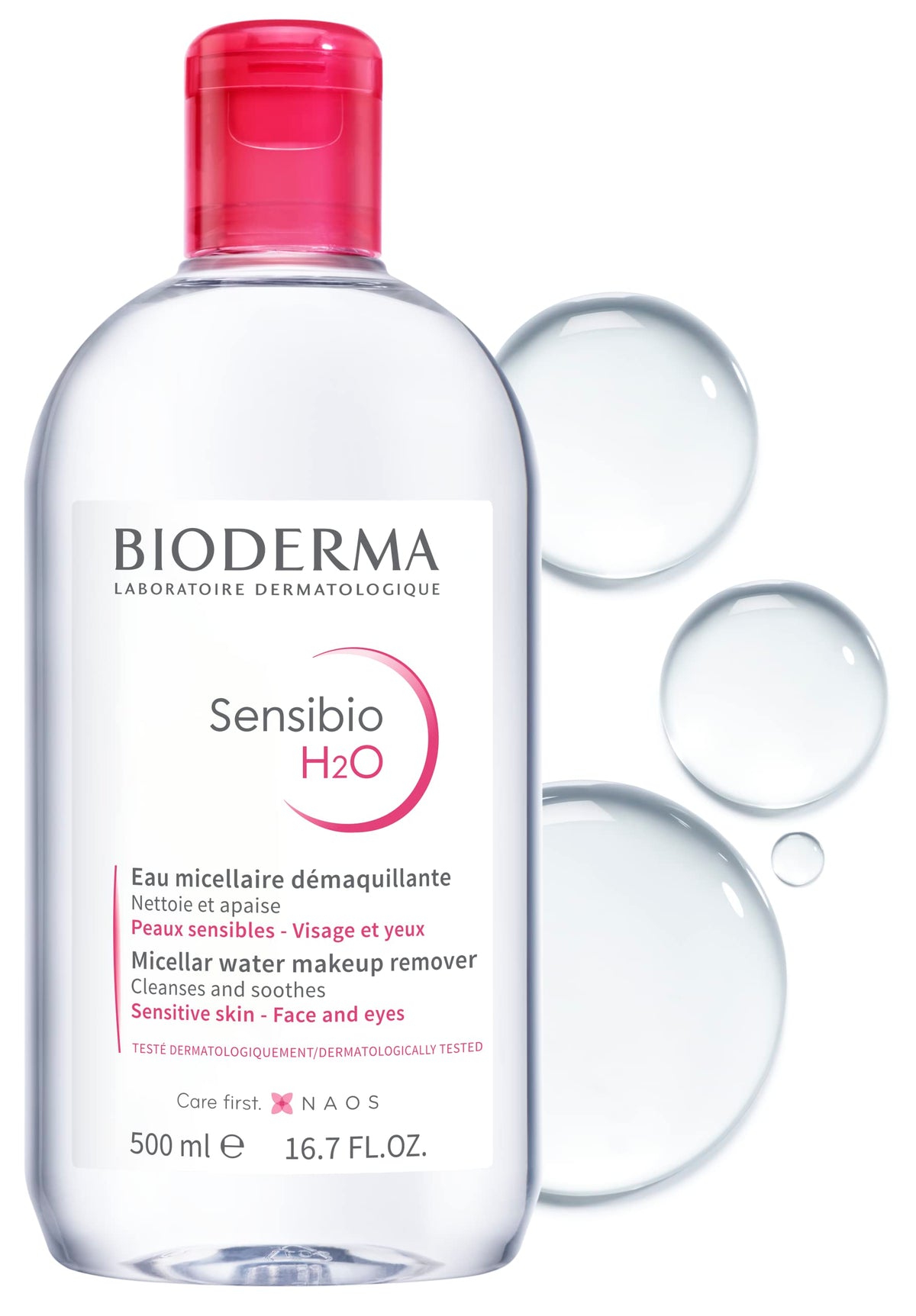 BIODERMA Sensibio H2O Make-Up Removing Micelle Solution For Face And Eyes, 500 ml