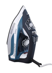 BLACK & DECKER Steam Iron, 2400W, 380ml Water Tank, Ceramic-Coated Soleplate, Vertical Steam, Anti-Drip, Anti-Calc, Auto Shutoff, Self-Clean, Steam Burst, and 35g/min Continuous Steam – Blue