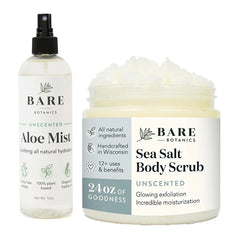 Bare Botanics Aloe Vera Mist + Unscented Body Salt Scrub