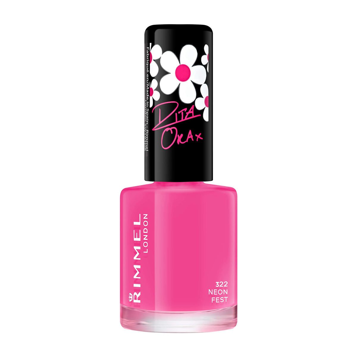 Rimmel London Colour Your Way 60 Second Super Shine Nail Polish - Quick Drying - Resists Chips & Fading, Lasts Up To 10 Days - Precise Application In One Stroke - 322 Neon Fest, 8 ml