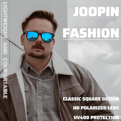 Joopin Polarized Sunglasses Men Women, Classic Square Sun Glasses 100% UV Protection Driving Fishing