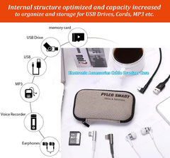 PYLCO SMART Case Wallet, Travel Tech Cord Organizer Small Soft Pouch Bag, Mini Portable USB Charging Cables Accessories Storage Pouch Bag