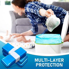LBOYLOVE® 6 Pack Disposable Eco-Friendly Nappy Bin Refill Bags, 15 Foot Scented Diaper Bag, Diaper Bucket Refill Bag With Angelcare/Tommee Tippee/Twist And Click And Spross (Blue)