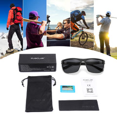 PUKCLAR Polarized Sunglasses for Men Lightweight TR90 Frame UV400 Protection Square Sun Glasses