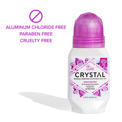 Crystal Essence Mineral Deodorant Roll-On Unscented Body Deodorant With 24-Hour Odor Protection, Aluminum Chloride & Paraben Free, 2.25 FL OZ (Packaging May Vary)