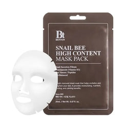 BENTON Snail Bee High Content Mask Pack (20g / 10 Sheets) Snail Mucin Face Mask With Bee Venom Korean Skin Care Face Mask Sheets For Moisturizing, Soothing and Nourishing