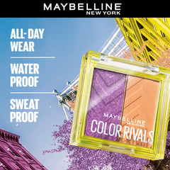 Maybelline New York Color Rivals Pigmented Eyeshadow Palette, Long lasting, Sweatproof, Waterproof, Matte, Shimmer : Spontaneous x Purposeful, 3g
