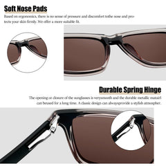 KANASTAL Polarized Sunglasses for Men Women, Classic Square Sports Sun Glasses Driving, Fashion Shades for Womens Outdoor 100% UV400 Protection