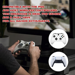 BOROLA Portable Gamepad Storage Bag Compatible for PS5 EVA Hard Case, Waterproof & Shockproof, Travel Protection with Mesh Pockets for Accessories, Shockproof Organizer for Wireless Joystick(Black)