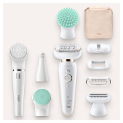 Braun Epilator Silk-épil 9 Flex Beauty Set, 9300, White/Gold