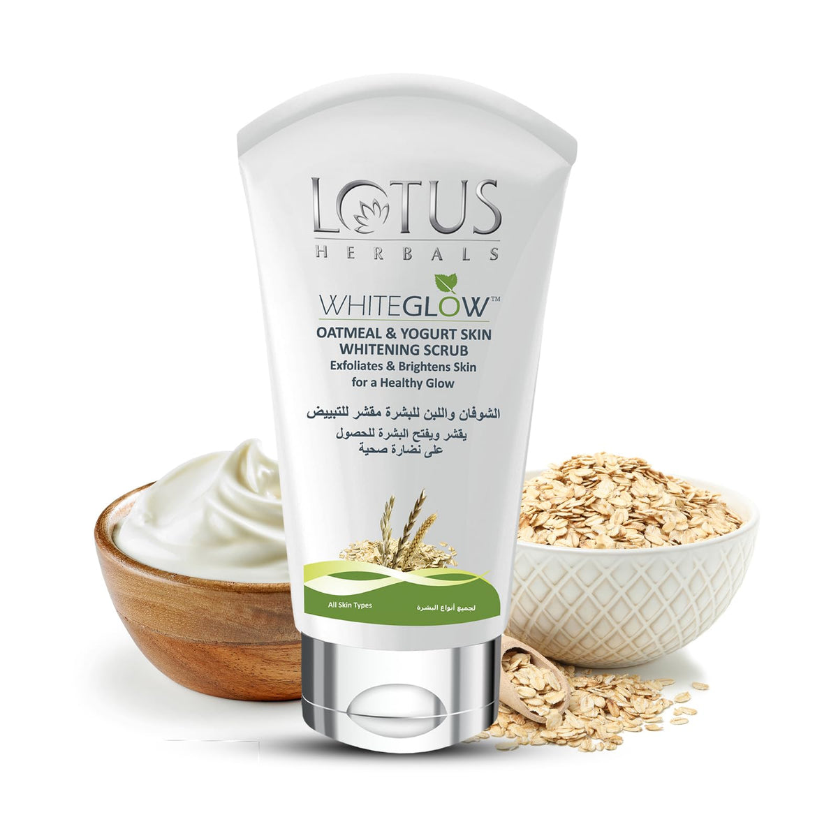 Lotus Herbals WHITEGLOW™ Oatmeal & Yogurt Skin Whitening Scrub 100gm