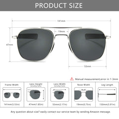 SUNGAIT Men's Military Style Polarized Pilot Aviator Sunglasses Bayonet Temples