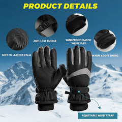 Ski Gloves Men Winter Gloves Warm for Men & Women Waterproof Gloves Touchscreen Snow Gloves Women, 12 Years
