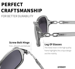 FEISEDY Women Polarized Sunglasses 100% UV400 Vintage Square Sun Glasses Outdoor Driving Fashion Shades for Women B2526