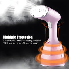 XVersion Garment Steamer, Portable Iron Steamer Clothes 350ml, 15 Sec Fast Heat up Steam Iron w/Brush Wrinkle Remover, Clothes Steamer for Home & Travel Iron - Pink