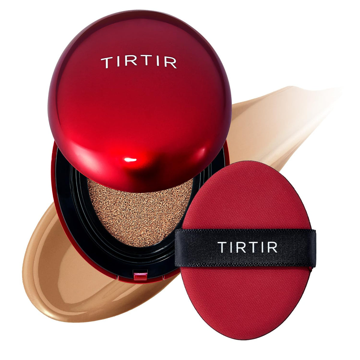 TIRTIR Mask Fit Red Cushion Foundation | Japan's No.1 Choice for Glass skin, Long-Lasting, Lightweight, Buildable Coverage, Semi-Matte (34N Pecan, 0.63 Fl Oz (Pack of 1))