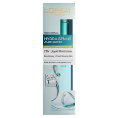 L'Oreal Paris Hydra Genius Hyaluronic Acid + Aloe Liquid Hydrating Moisturiser for Normal to Combination Skin, Rehydrating and Reinvigorating 70 ml