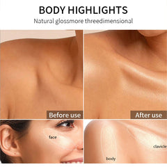 BANKTM Liquid Highlighter - Body Shimmer Liquid Body Highlighting Drops Long-lasting Shine Brighten Glitter Shimmering Body Bronzer Luminizer Shimmer Make Up