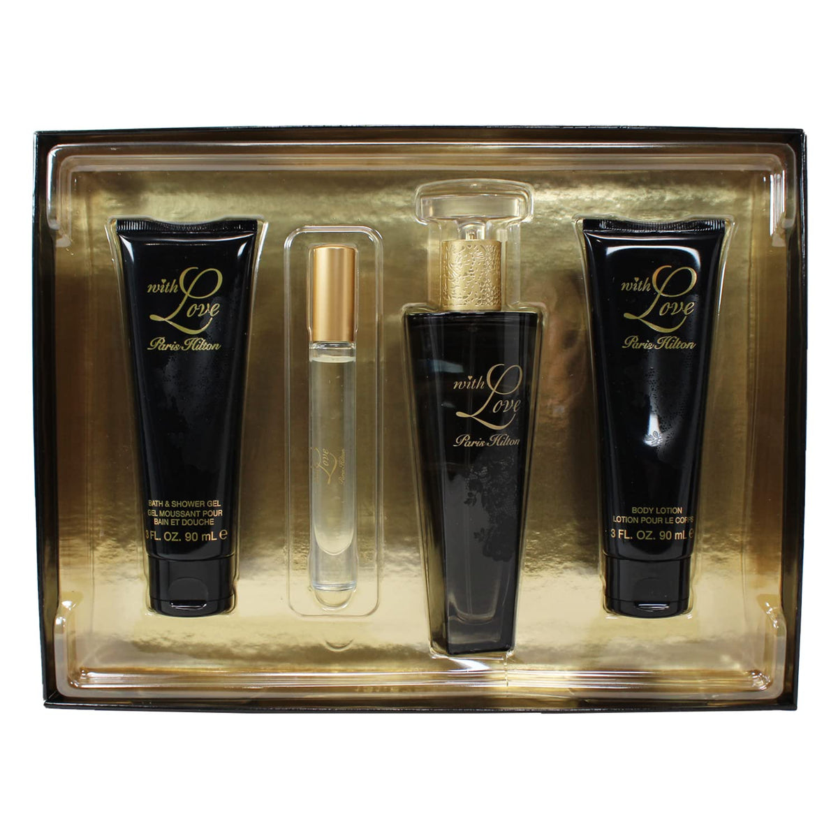 Paris Hilton WITH LOVE W EDP 100ML+ 6ML ROLL ON+90ML BL+90ML SG SET