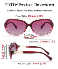 FEISEDY Women Polarized Sunglasses 100% UV400 Vintage Square Sun Glasses Outdoor Driving Fashion Shades for Women B2526
