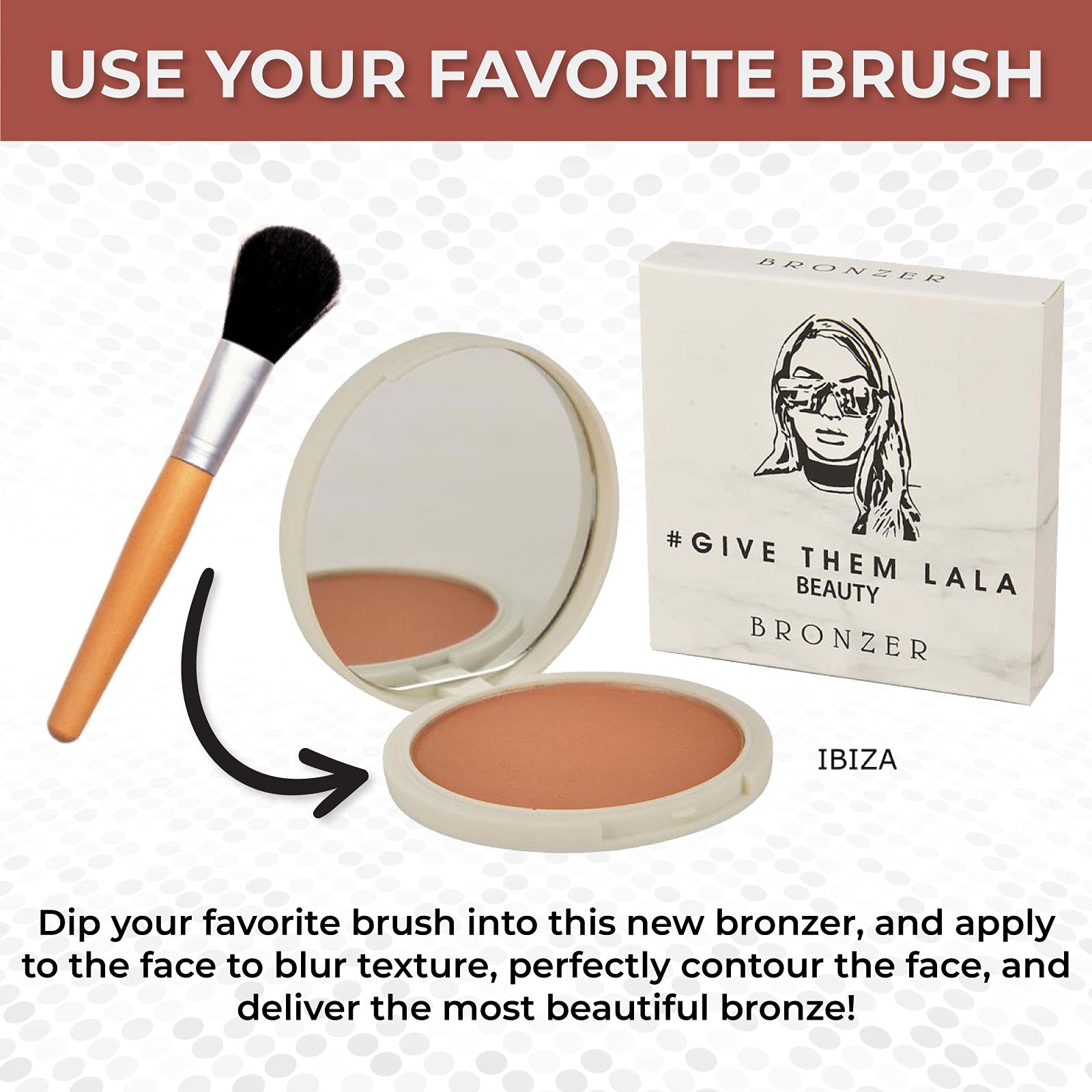 GIVE THEM LALA BEAUTY Bronzer Powder - HAVANA Tan Color Butter Bronzer - Luxurious Matte Bronzer Available in Four Shades - Cruelty Free Face Bronzer For Contour, Blush, and Natural Flawless Glow