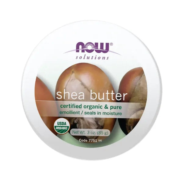 NOW Foods Solutions, Certified Organic Shea Butter, Moisturizer For Rough And Dry Skin, Travel Size, 3-Ounce