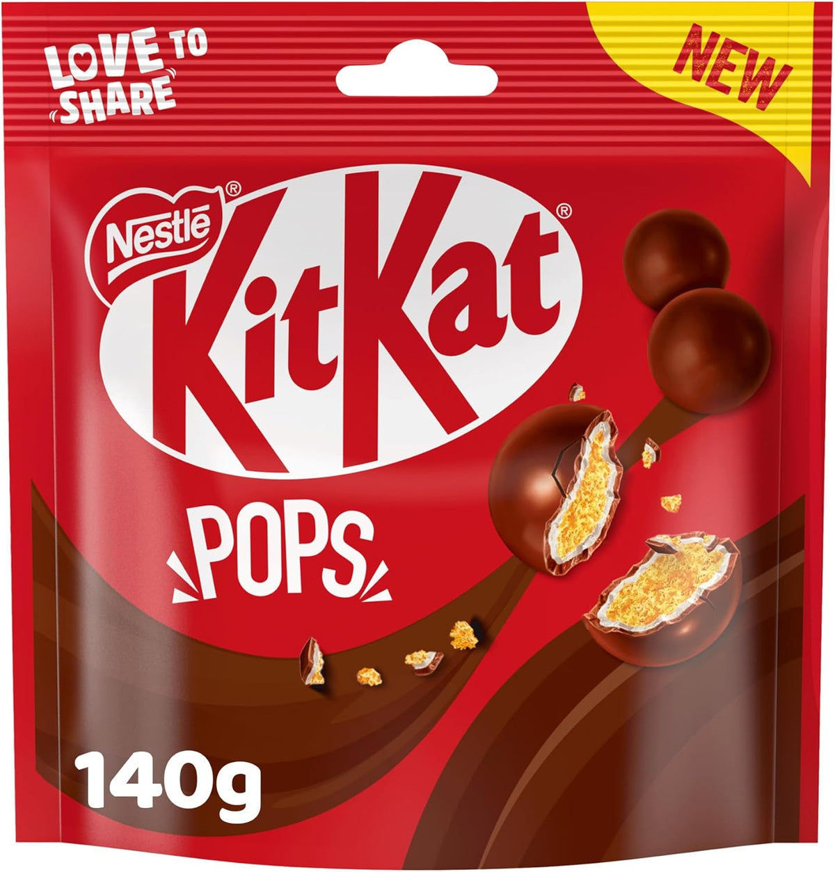 KitKat Nestle POPS Crispy Wheat Balls Covered in Chocolate Bag - 140g