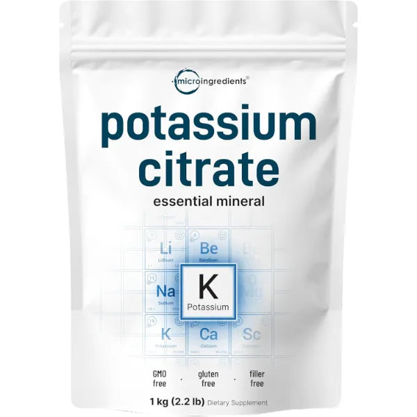US Origin Potassium Citrate Powder, 1 KG (35 Ounce) | Essential Hydration Electrolyte Supplement | Vegan Friendly