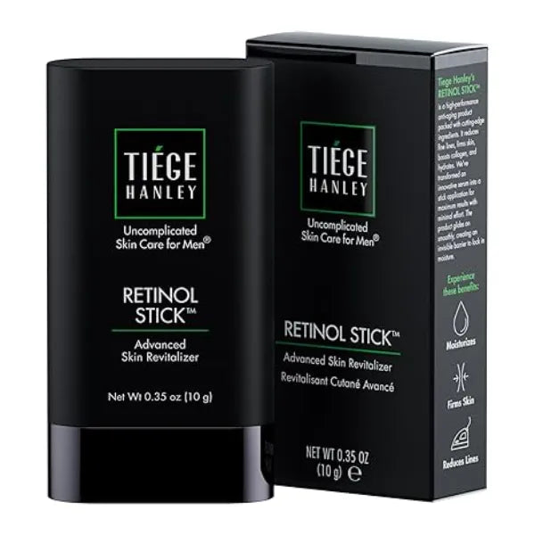 Tiege Hanley Retinol Stick for Men, Anti Aging Face & Eye Stick With Hyaluronic Acid & Niacinamide, Helps Reduce Appearance of Fine Lines, Wrinkles & Dark Circles, Men’s Skin Care, 0.35 Oz