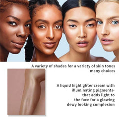 NHINA Liquid Highlighter Makeup For Face Cheekbone Body, Shimmer Glow Bronzer Glitter Ultra-Smooth Illuminating Highlighters Makeup, Waterproof Moisturizing Foundation, Red, 0.35 Fl Oz (Pack of 1)