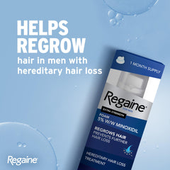 Regaine Men Foam 5% Minoxidil, clinically proven to stimulate hair growth, 60g Single Pack