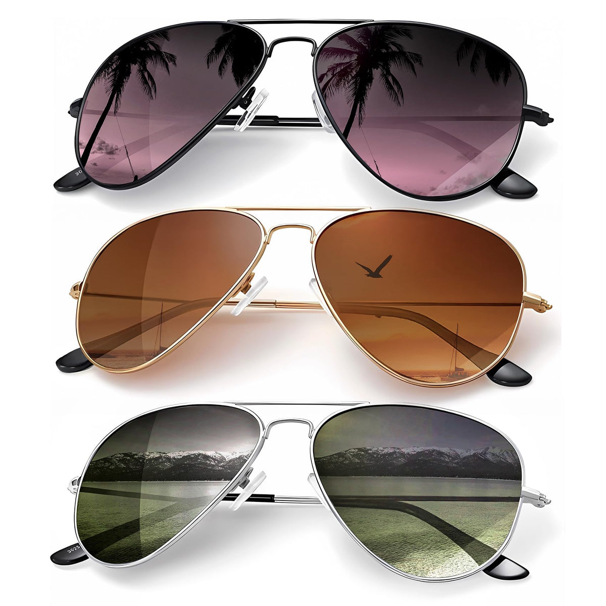 KALIYADI Classic Aviator Sunglasses for Men Women Driving Sun glasses Polarized Lens UV Blocking