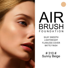 KYDA AirBrush Foundation Spray, Silky Foundation Mist Makeup, Flawless Coverage for Smooth Creamy Nude Finish, Breathable Blendable Lasting Formula, Moisturizing Makeup Primer-#310 Sunny Beige
