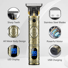 ELTERAZONE Hair Clippers for Men, Professional Hair Trimmer T-Blade Trimmer Electric Haircut Kit Cordless Rechargeable Zero Gapped Edgers Clippers Beard Trimmers Grooming Kit Men's