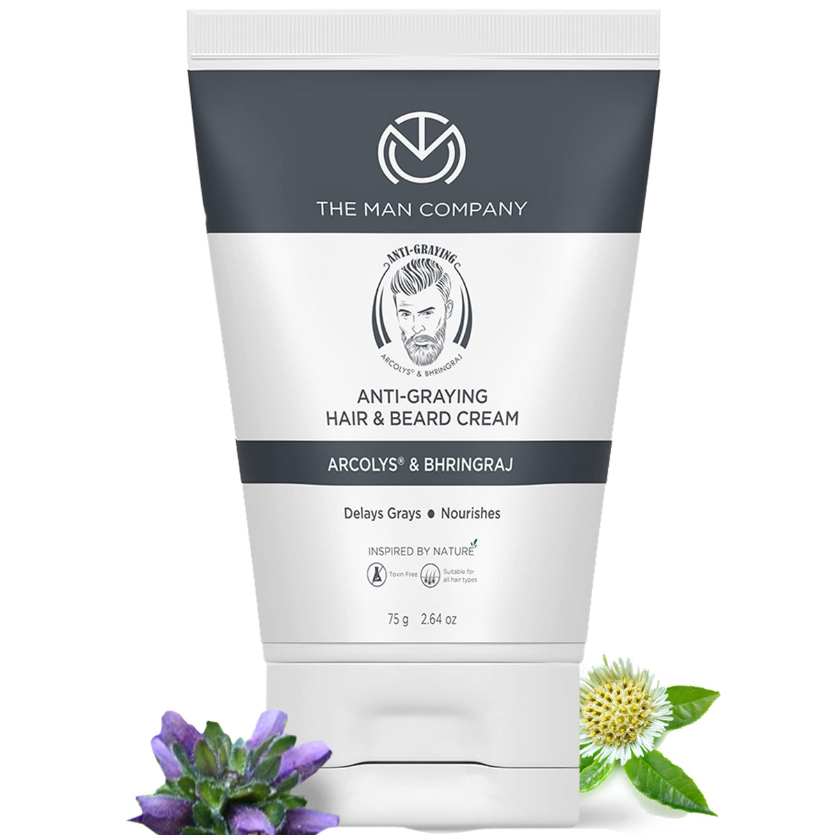 The Man Company Anti-Graying Hair & Beard Cream for Men | Delays Grays, Nourishes, Styles | Boosts Confidence,Toxin-Free | All Hair Types- 75 g