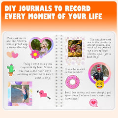 DIY Journal Kit for Girls，Scrapbooking Supplies Kit， DIY Journal Set for Girls, Scrapbook & Diary Supplies Set, Journaling Art Crafts Kit, Toys/Birthday Gifts for Girls for 6-13 Year Old Girl