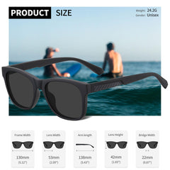 Joopin Square Polarized Sunglasses for Men Women, Classic Retro Sun Glasses UV400 Protection Driving Fishing