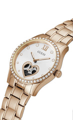GUESS Ladies Trend Heart-Shaped Cut-Thru 38mm Watch