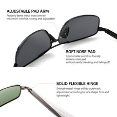 SUNGAIT Ultra Lightweight Rectangular Polarized Sunglasses UV400 Protection