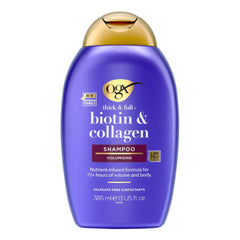 OGX Thick & Full Biotin & Collagen Shampoo, Nourishing Formula for Healthier-Looking Hair, Strengthens and Adds Volume to Fine or Thinning Hair - 385ml