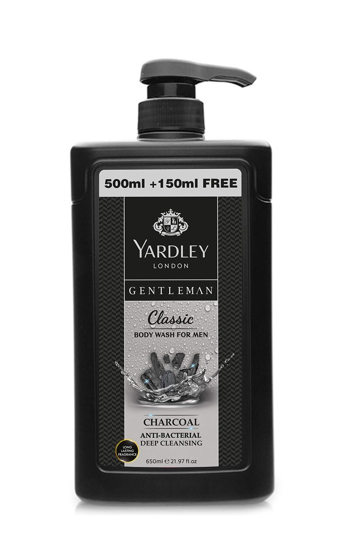 Yardley London Gentleman Antibacterial Deep Cleansing Body Wash, Classic, 650ml